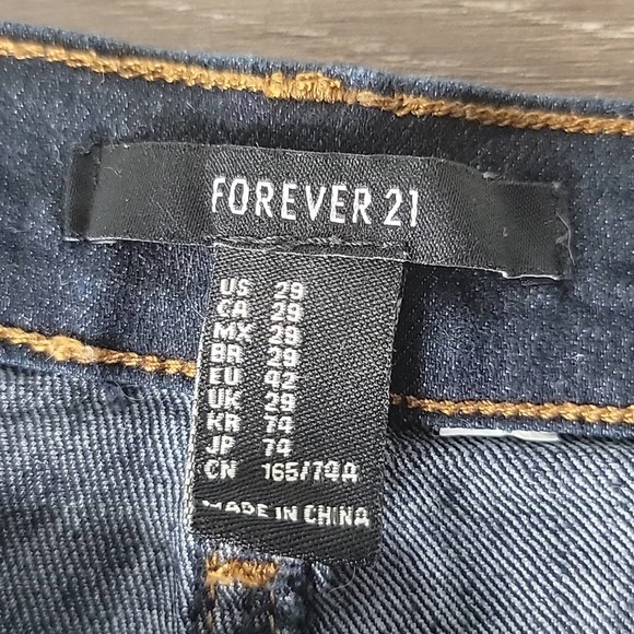 Forever 21 Dark Blue Skinny Jeans Size 29 - Picture 3 of 7